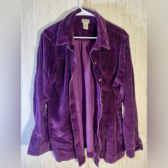 L.L. Bean Purple Corduroy Button Down - Picture 1 of 3